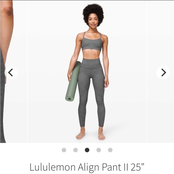 Lululemon Align Pant II 25 inch Mini Heathered Herringbone Heathered Black 4 - Picture 10 of 12